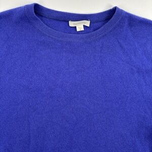 GARNET HILL Cashmere Sweater Crew Neck Blue Women's Medium
